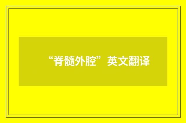 “脊髓外腔”英文翻译