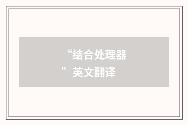 “结合处理器”英文翻译