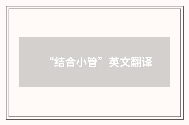 “结合小管”英文翻译