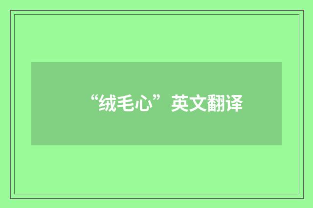 “绒毛心”英文翻译