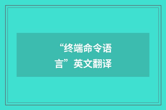 “终端命令语言”英文翻译