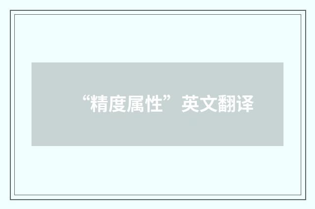 “精度属性”英文翻译