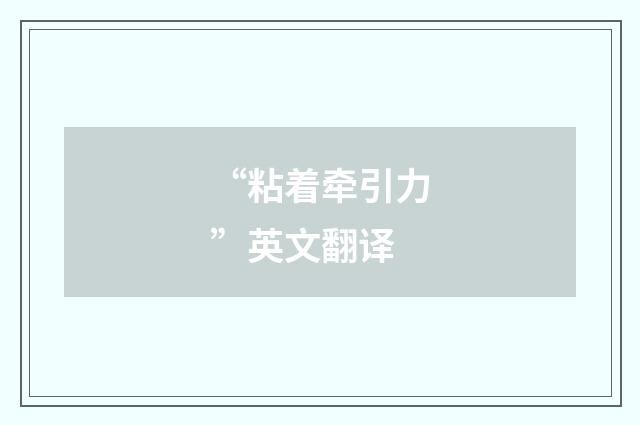 “粘着牵引力”英文翻译