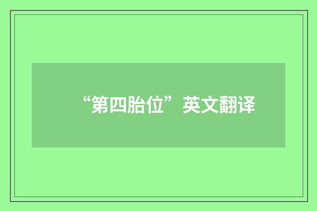 “第四胎位”英文翻译