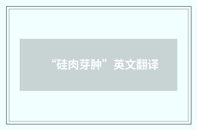 “硅肉芽肿”英文翻译