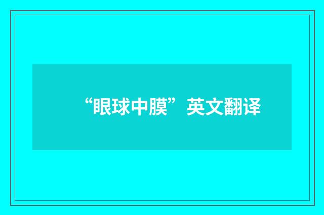 “眼球中膜”英文翻译