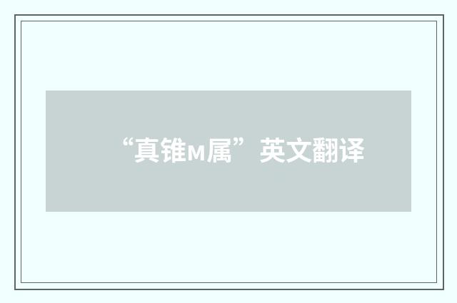 “真锥м属”英文翻译