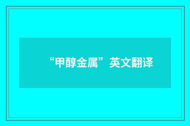 “甲醇金属”英文翻译