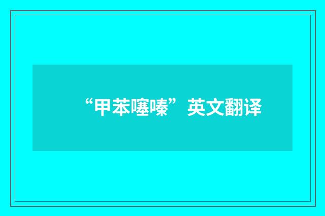 “甲苯噻嗪”英文翻译