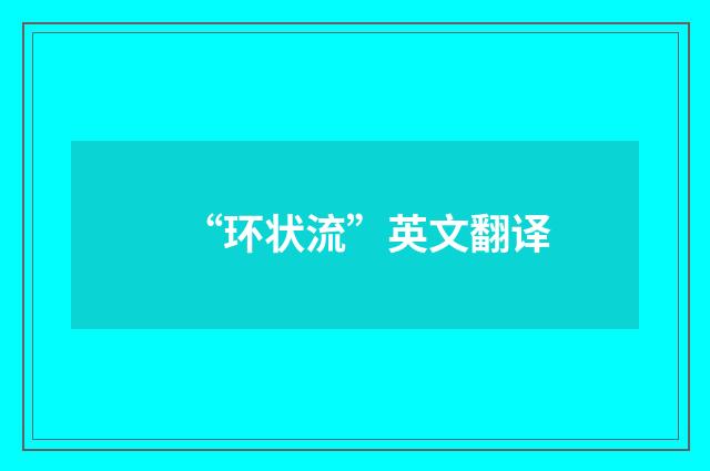 “环状流”英文翻译