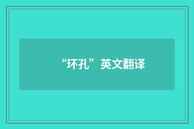 “环孔”英文翻译