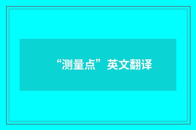 “测量点”英文翻译