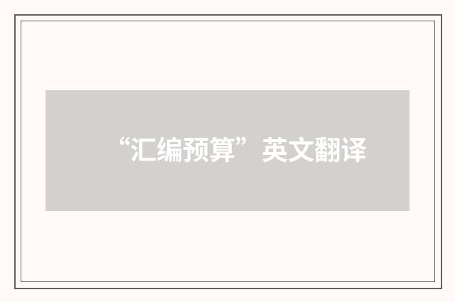 “汇编预算”英文翻译
