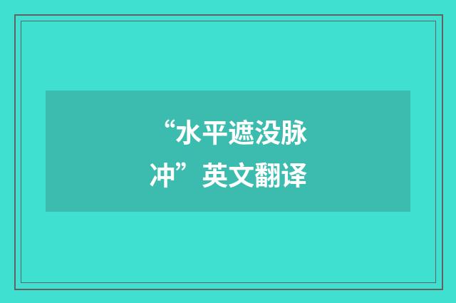 “水平遮没脉冲”英文翻译