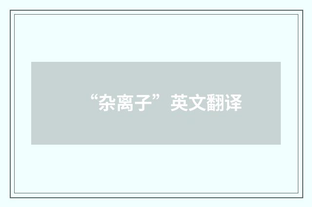 “杂离子”英文翻译