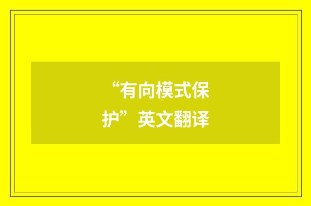 “有向模式保护”英文翻译