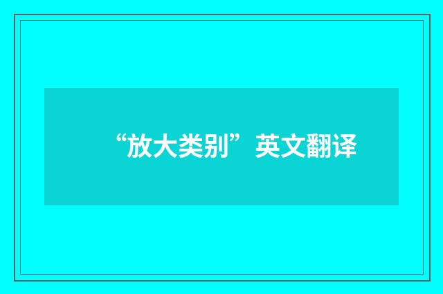 “放大类别”英文翻译