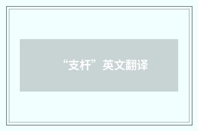 “支杆”英文翻译