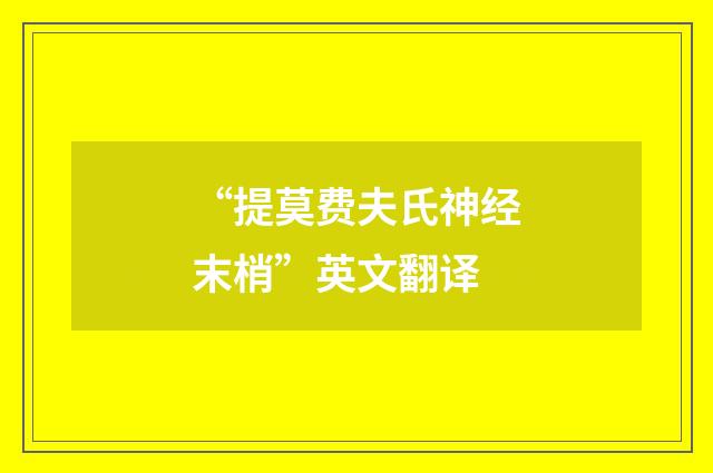 “提莫费夫氏神经末梢”英文翻译