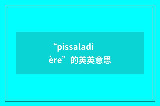 “pissaladière”的英英意思