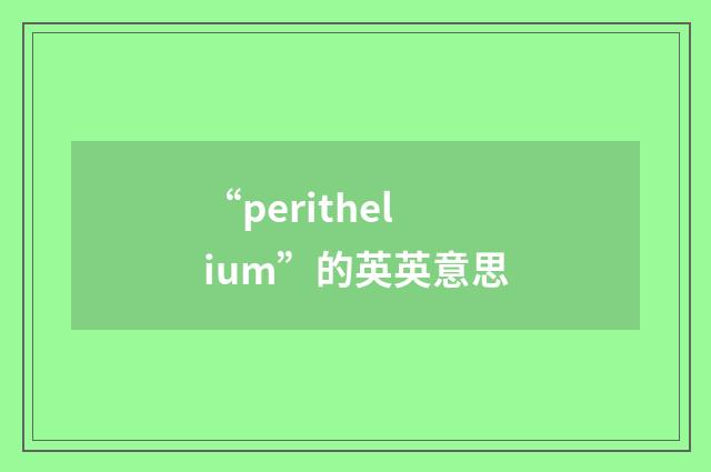 “perithelium”的英英意思