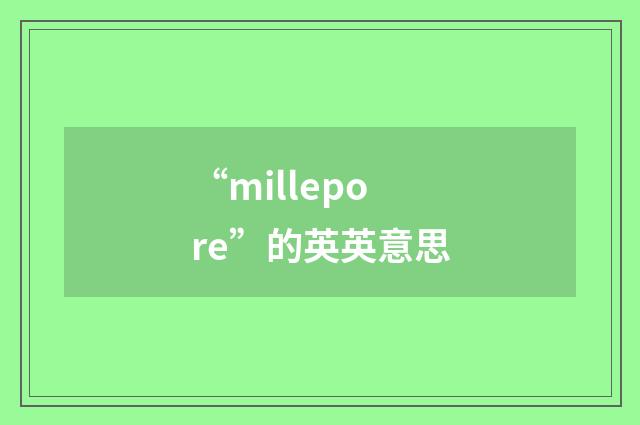 “millepore”的英英意思