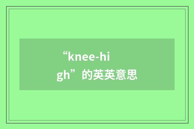 “knee-high”的英英意思