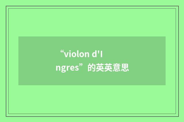 “violon d'Ingres”的英英意思