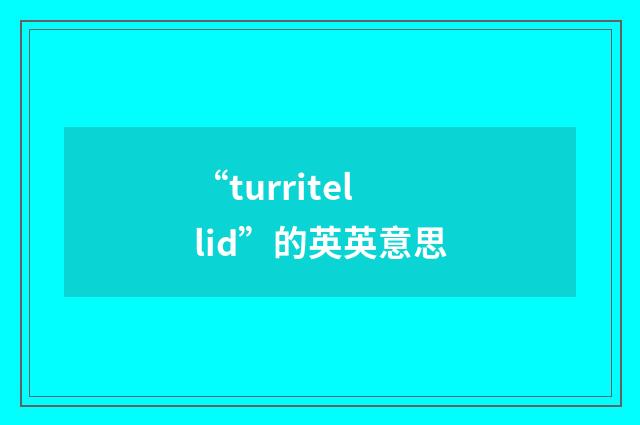 “turritellid”的英英意思