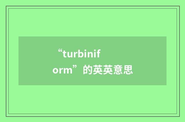“turbiniform”的英英意思