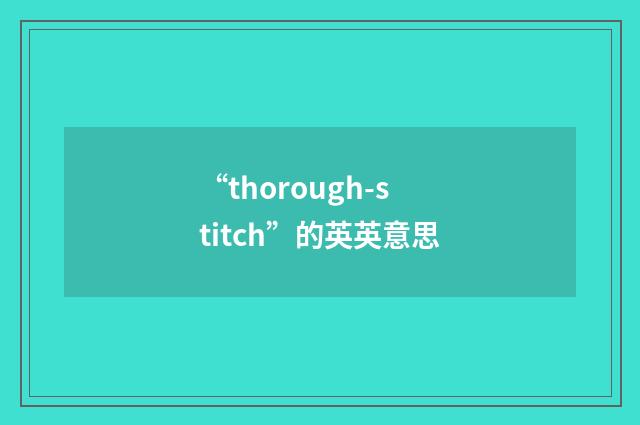 “thorough-stitch”的英英意思