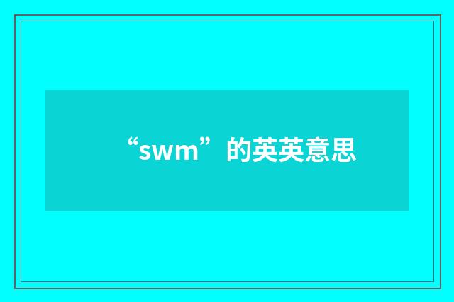 “swm”的英英意思