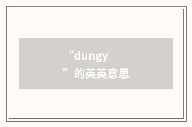 “dungy”的英英意思
