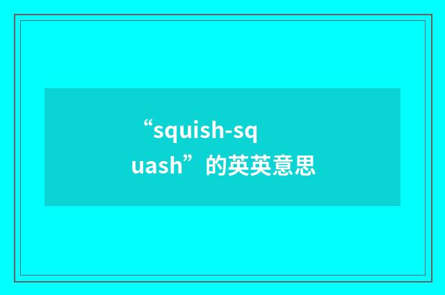 “squish-squash”的英英意思