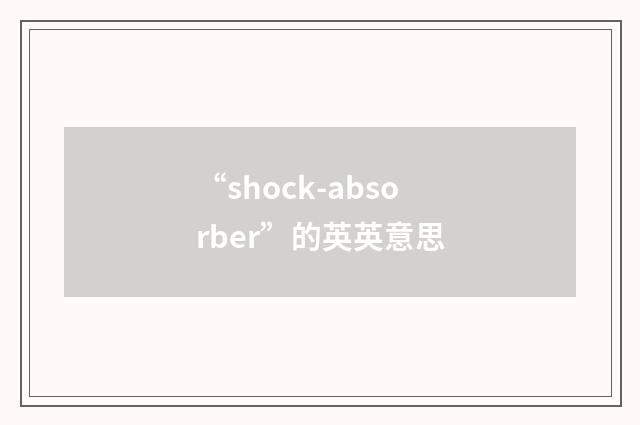 “shock-absorber”的英英意思