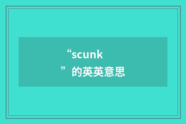 “scunk”的英英意思
