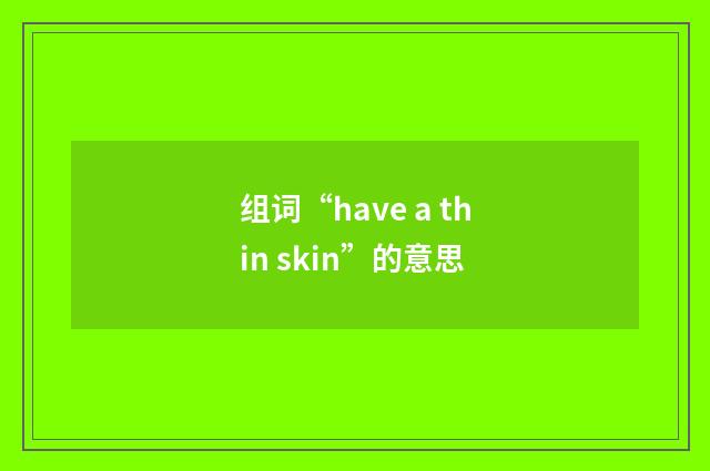 组词“have a thin skin”的意思