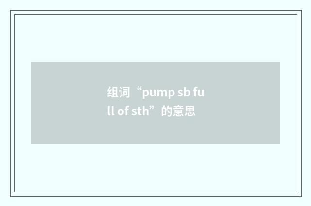 组词“pump sb full of sth”的意思
