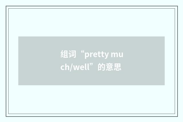 组词“pretty much/well”的意思