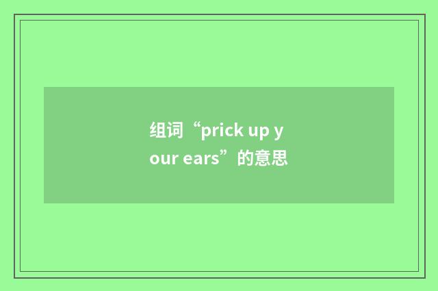 组词“prick up your ears”的意思