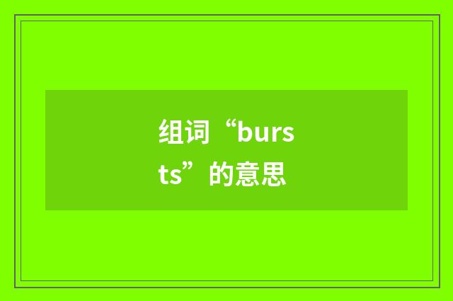 组词“bursts”的意思
