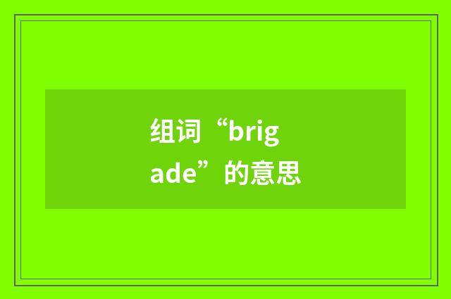 组词“brigade”的意思