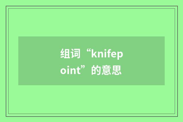 组词“knifepoint”的意思
