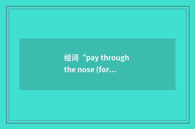 组词“pay through the nose (for sth)”的意思
