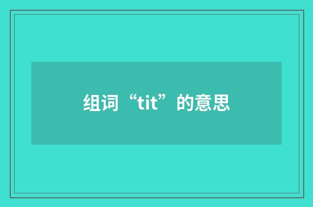 组词“tit”的意思