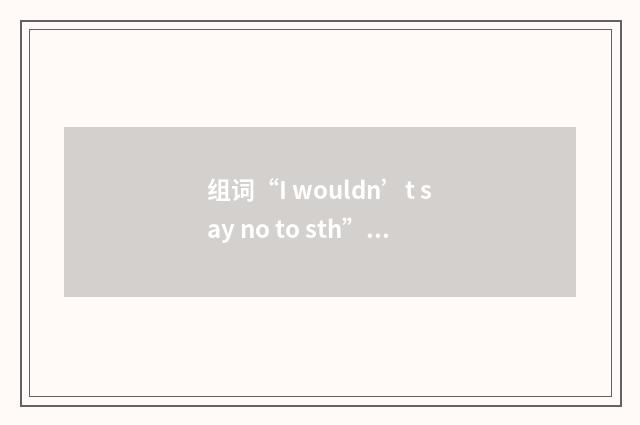 组词“I wouldn’t say no to sth”的意思