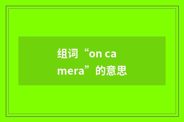 组词“on camera”的意思