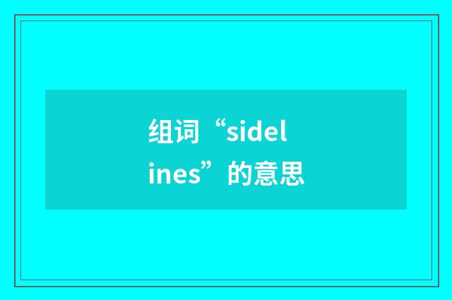 组词“sidelines”的意思