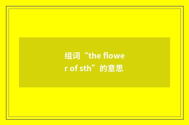 组词“the flower of sth”的意思