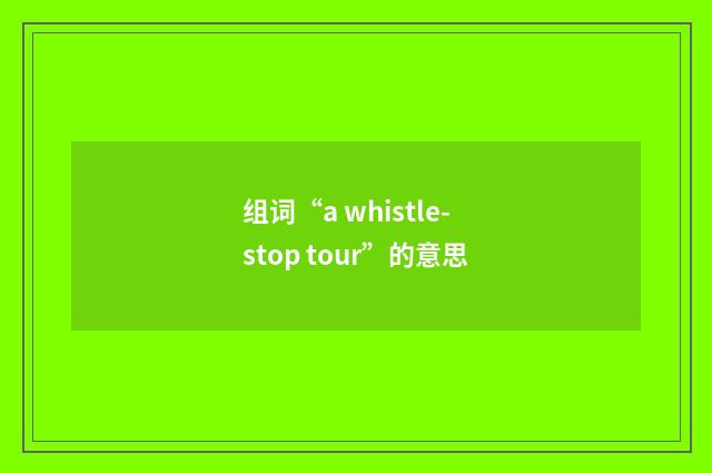 组词“a whistle-stop tour”的意思
